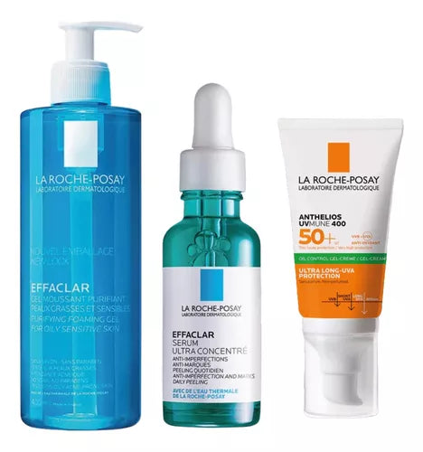 Pack GEL MOUSSANT GEL Et SÉRUM EFFACLAR Et ANTHELIOS UVMUNE CRÈME INVISIBLE SPF50+ REF149